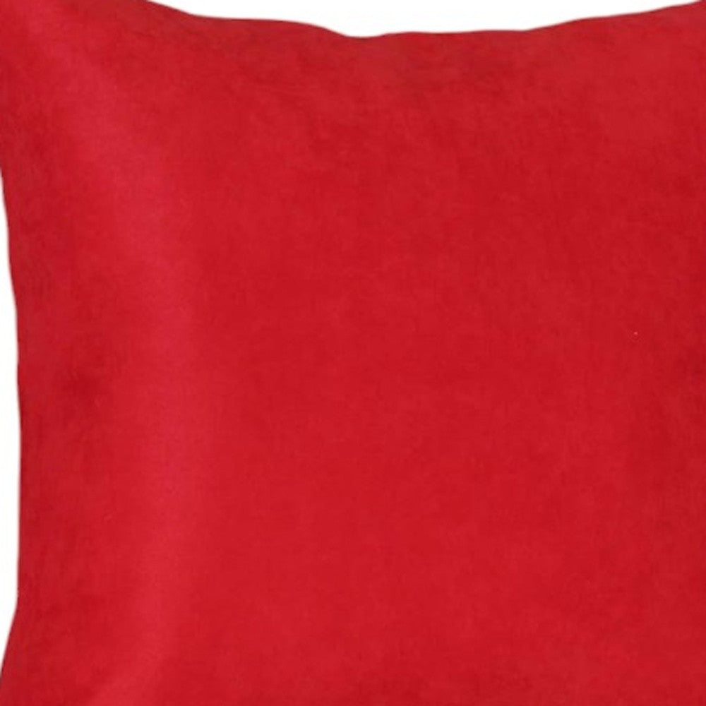 Set of Two 22" Red Throw Pillow Covers-3