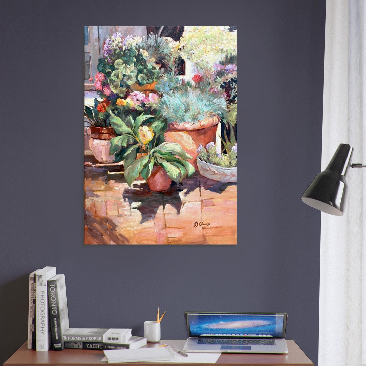 'Garden Serenity' Floral I 28x40 inch Art Print on Canvas I Original Artwork by American Artist Barbara Cleary-4