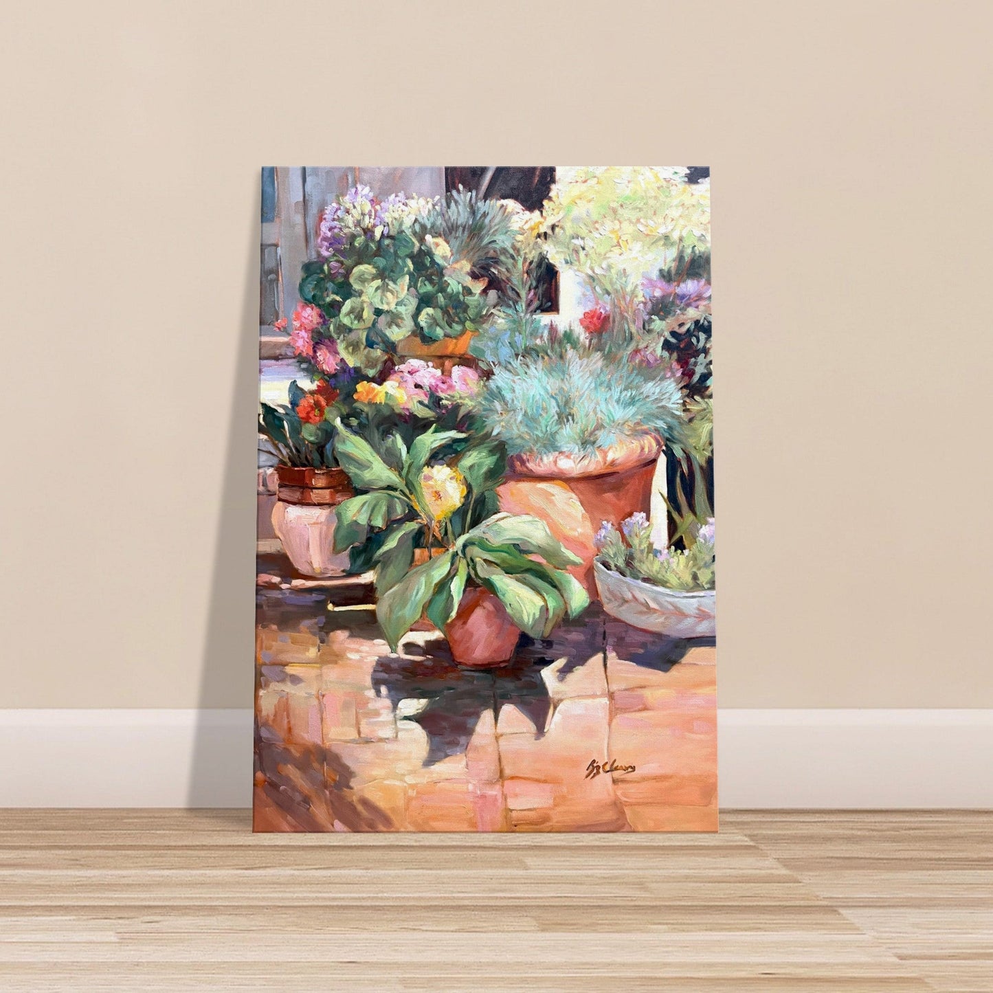 'Garden Serenity' Floral I 28x40 inch Art Print on Canvas I Original Artwork by American Artist Barbara Cleary-3