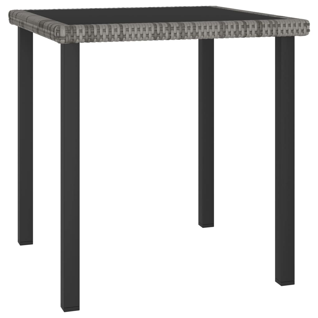 vidaXL Outdoor Dining Table Garden Porch Patio Table with Glass Top PE Rattan-7