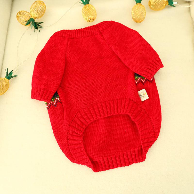 Festive Pet Sweater: Cozy Christmas Delight-1