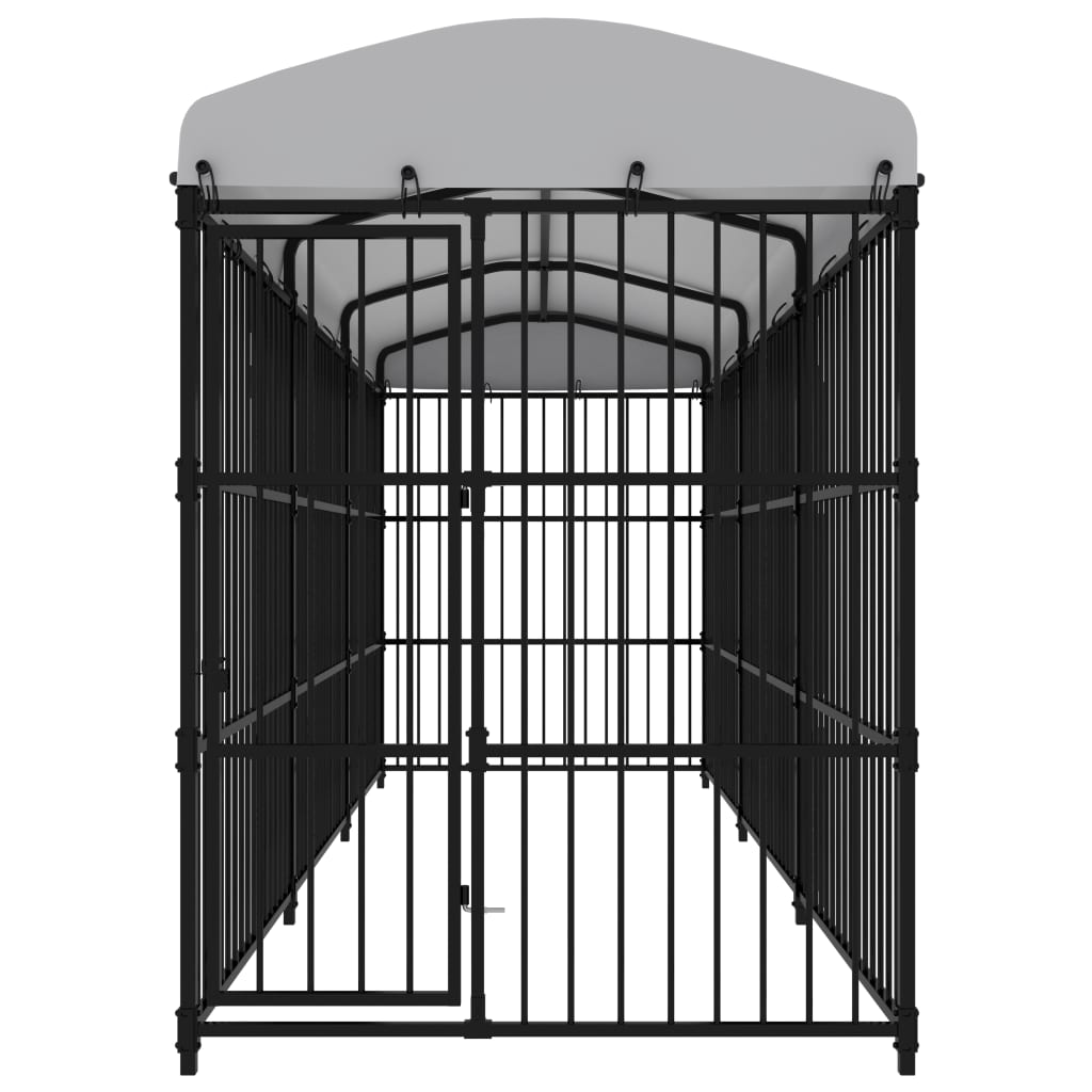 vidaXL Outdoor Dog Kennel with Roof 177.2"x59.1"x82.7"-1