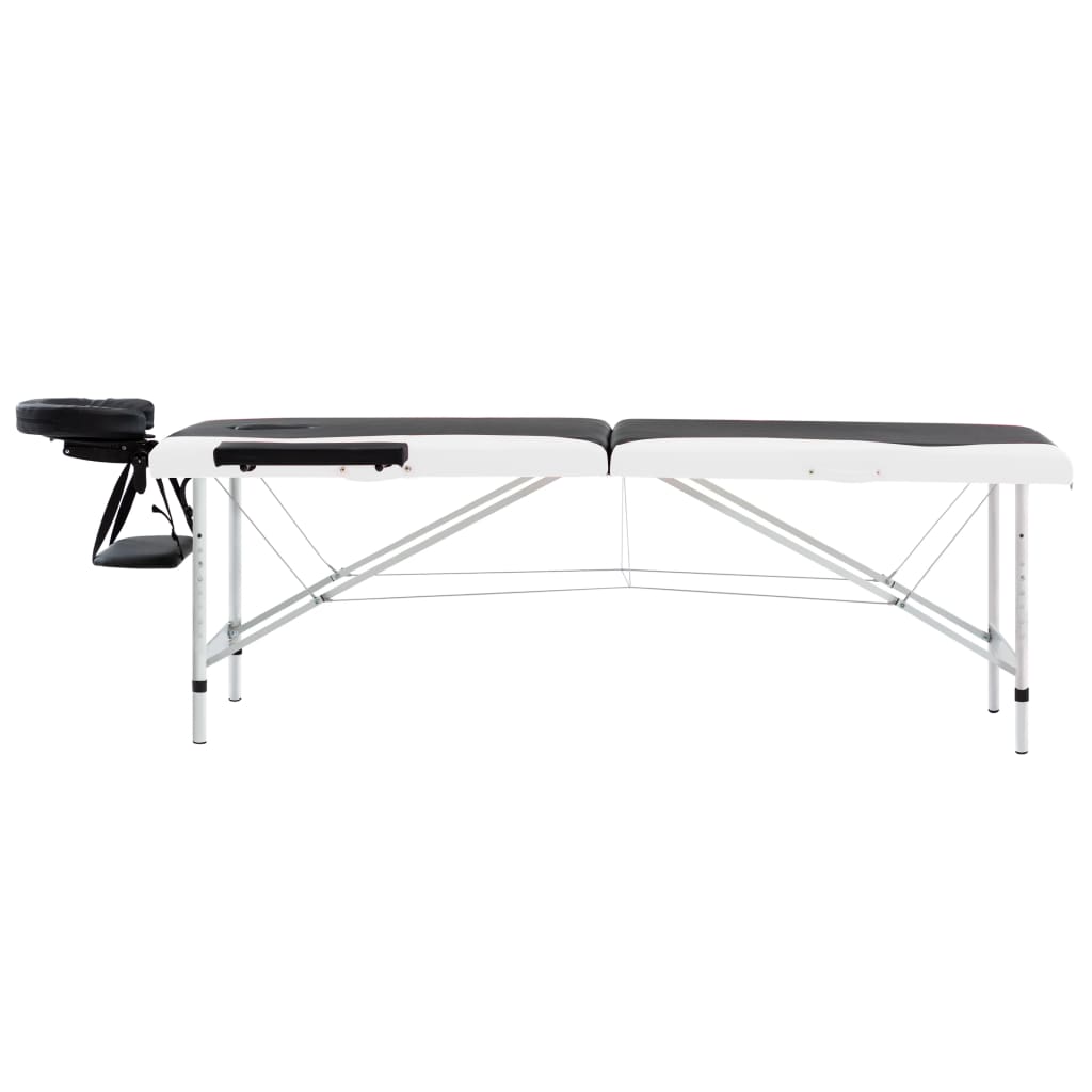 vidaXL Massage Table Foldable Massage Bed Salon Therapy Table 2 Zones Aluminum-0
