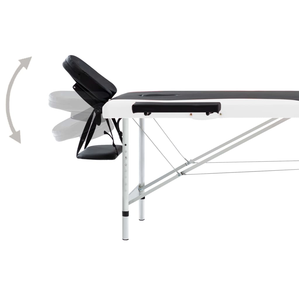 vidaXL Massage Table Foldable Massage Bed Salon Therapy Table 2 Zones Aluminum-3