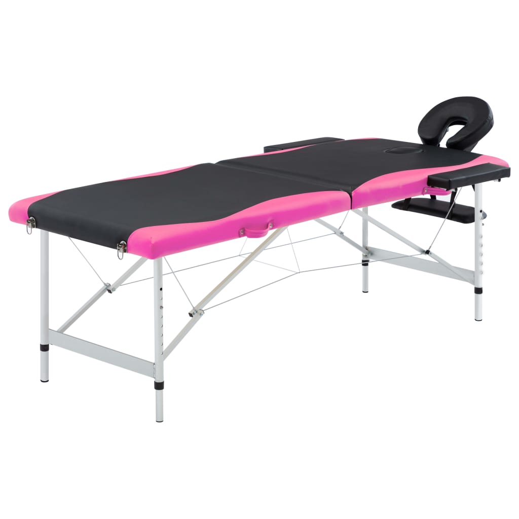 vidaXL Massage Table Foldable Massage Bed Salon Therapy Table 2 Zones Aluminum-2
