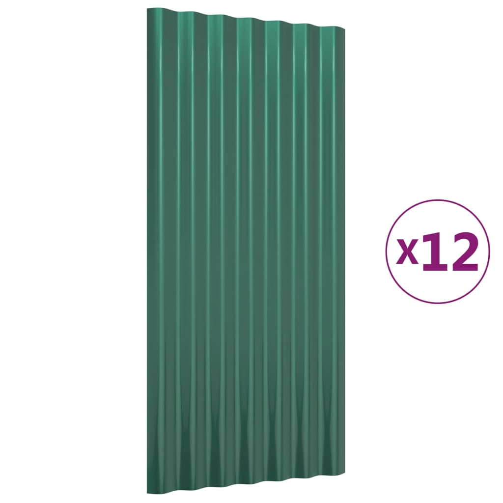 vidaXL Roof Panels Roofing Material Sheet Garage Sheds Powder-coated Steel-2