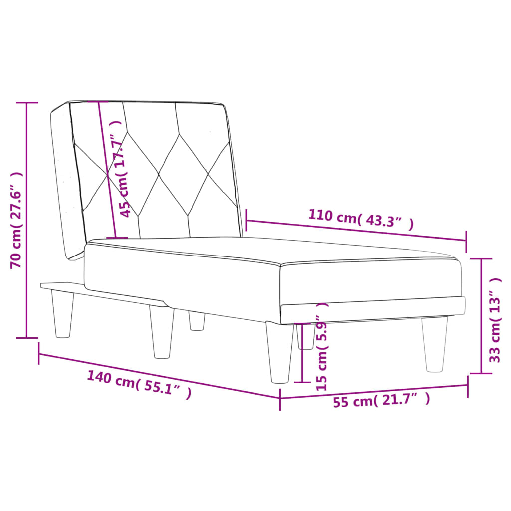 vidaXL Lounger Settee Lounge Sofa Chair Bed Seating for Living Room Velvet-1