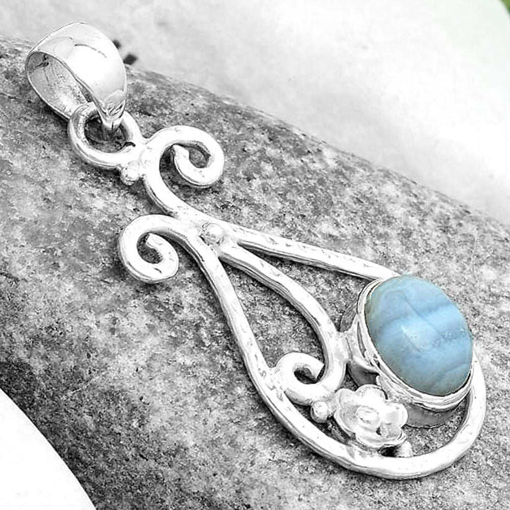 Natural Blue Lace Agate South Africa Pendant P-1714 SDP123894-2